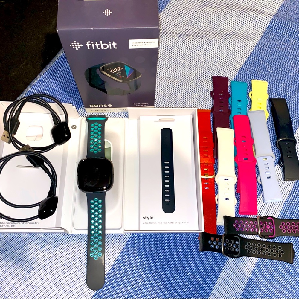 FitBit Sense w/ Extra Bands and Extra Charger